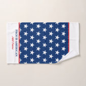 Schattig rood wit blauw Amerikaanse vlag gepersona Bad Handdoek (Handdoek)