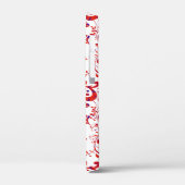 Schattig rood wit bloemenpatroon Case-Mate iPhone case (Achterkant / Links)