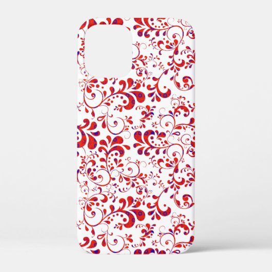Schattig rood wit bloemenpatroon Case-Mate iPhone case (Achterkant)