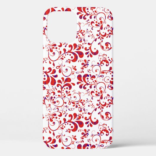 Schattig rood wit bloempatroon Case-Mate iPhone case (Achterkant)