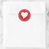 Schattig rood wit hart modern retouradres ronde sticker (Tas)
