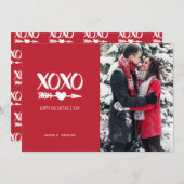 Schattig rood & wit XOXO Valentijnsdag Feestdagenkaart (Voorkant / Achterkant)