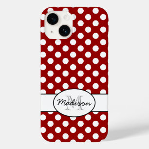 Schattig rood witte polka stippen retro patroon Mo Case-Mate iPhone 14 Hoesje