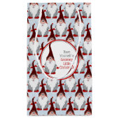 Schattig Rood Zwart Grijs Gnome Xmas Christmas Klein Cadeauzakje (Achterkant)