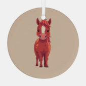 Schattig roodbruin paard glas ornament (Achterkant)