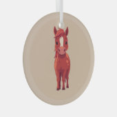 Schattig roodbruin paard glas ornament (Voorkant Rechts)