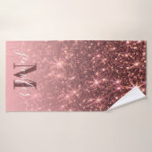 Schattig Roos gouden glitter Badhanddoek (Badhanddoek)
