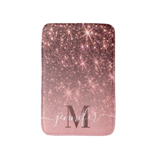 Schattig Roos gouden glitter Badmat (Voorkant Verticaal)