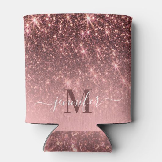 Schattig Roos gouden glitter Blikjeskoeler (Achterkant)