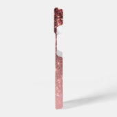 Schattig Roos gouden glitter iPhone Hoesje (Linkerkant)