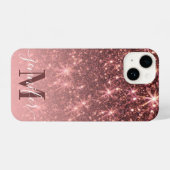 Schattig Roos gouden glitter iPhone Hoesje (Achterkant horizontaal)