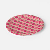 Schattig roze aardbei print papieren Borden Papieren Bordje (Gekanteld)