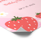 Schattig roze aardbei Verjaardag Poster (Hoek)