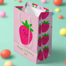 Schattig roze aardbeien 1e verjaardag baby meisje
