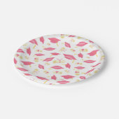 Schattig Roze Afstuderen Papieren Bordje (Gekanteld)