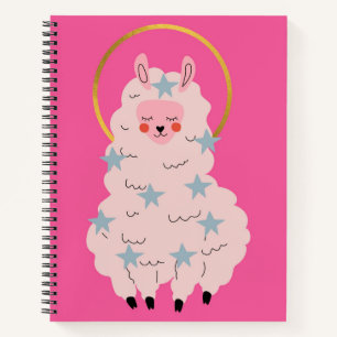 Schattig roze alpaca Notitieboek