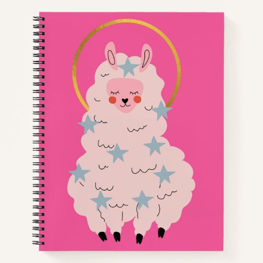 Schattig roze alpaca Notitieboek (Voorkant)