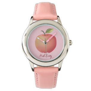 Schattig roze appel horloge