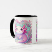 Schattig Roze Axolotl Schattige Kawaii Wezen Mok (Voorkant links)