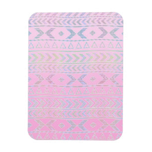 Schattig Roze Azteekse Kunst Geïnspireerd Patroon Magneet