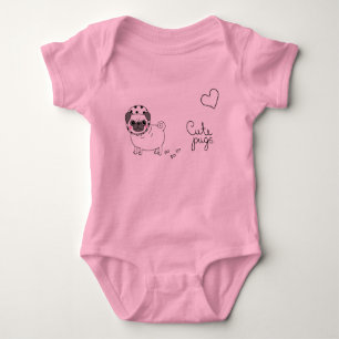 schattig roze baby bodysuit is gekreukt