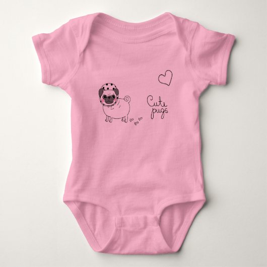 schattig roze baby bodysuit is gekreukt (Voorkant)