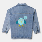 Schattig roze baby meisje uil geslacht onthullen denim jacket (Achterkant)