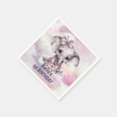 Schattig roze Baby olifant meisje 1e verjaardagsfe Servet (Hoek)