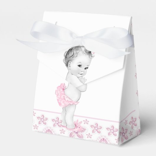 Schattig Roze Baby shower Favor Boxes Bedankdoosjes (Voorkant Zijde)
