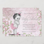 Schattig  roze Baby shower Kaart (Voorkant / Achterkant)