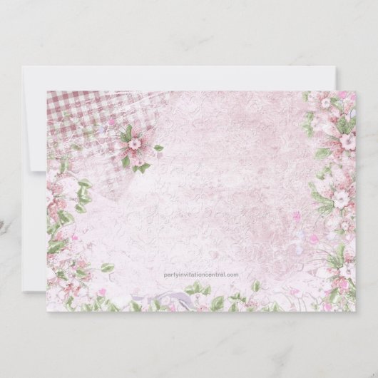 Schattig  roze Baby shower Kaart (Achterkant)