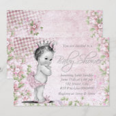 Schattig  roze Baby shower Kaart (Voorkant / Achterkant)
