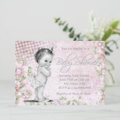 Schattig  roze Baby shower Kaart (Staand voorkant)