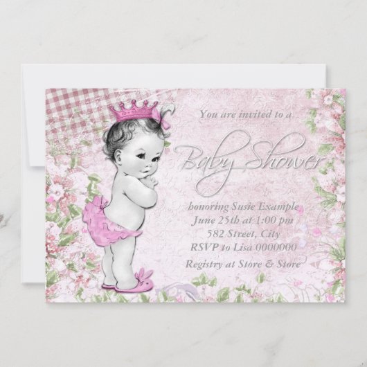Schattig  roze Baby shower Kaart (Voorkant)