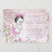 Schattig  roze Baby shower Kaart (Voorkant / Achterkant)
