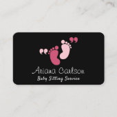 Schattig Roze Baby Sitter Kinderdagverblijf Visitekaartje (Voorkant)