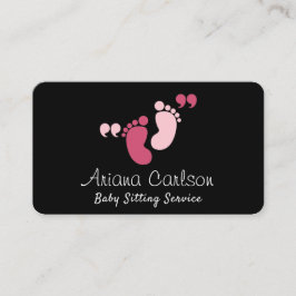 Schattig Roze Baby Sitter Kinderdagverblijf Visitekaartje