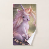 Schattig Roze Baby Unicorn Bad Handdoek (Handdoek)