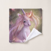 Schattig Roze Baby Unicorn Bad Handdoek (Wasdoekje)