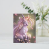 Schattig Roze Baby Unicorn Briefkaart (Staand voorkant)