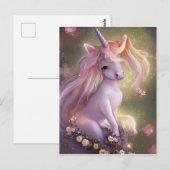 Schattig Roze Baby Unicorn Briefkaart (Voorkant / Achterkant)