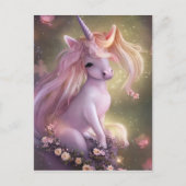 Schattig Roze Baby Unicorn Briefkaart (Voorkant)