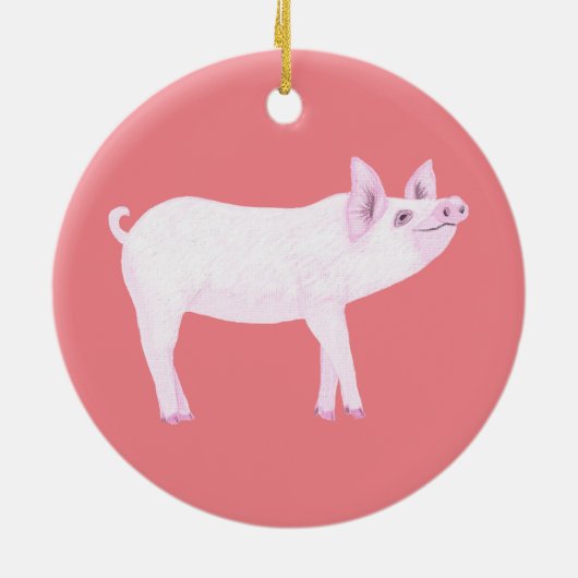 Schattig roze baby varken Ornamenten (Achterkant)