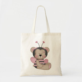 Schattig roze Beer van bijen Tote Bag