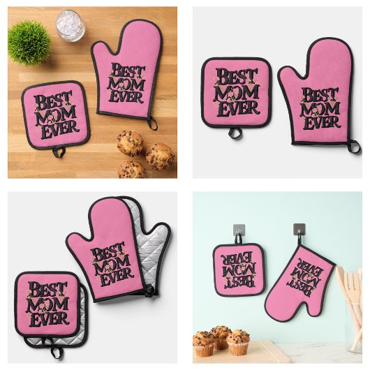 Schattig Roze Beste Moeder Ooit Ovenwant & Pannenlap Set