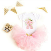 Schattig roze bloemenblokken alfabet romper