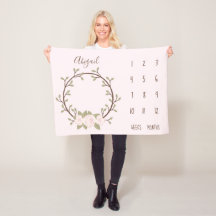 Schattig roze bloemenkrans Baby Milestone