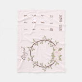 Schattig roze bloemenkrans Baby Milestone Fleece Deken (Voorkant)