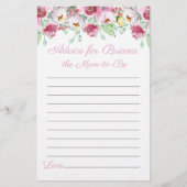 Schattig roze bloemenmeisje Baby shower spelletjes (Voorkant)