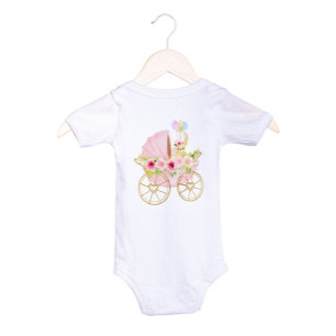 Schattig roze bloemige Baby kinderwagen Romper